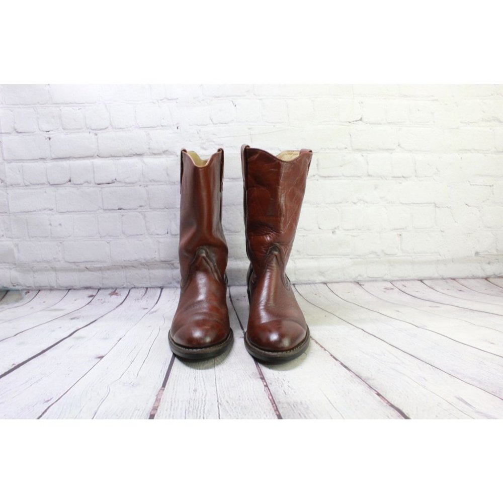 Vintage Red Wing Brown Leather Pull on Western Cowboy Work Boots Size 9.5 E - Picture 4 of 9